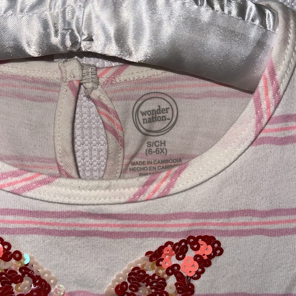 WONDER NATION Butterfly Tulle Coral Dress Girls Small 6/6X - Picture 4 of 9